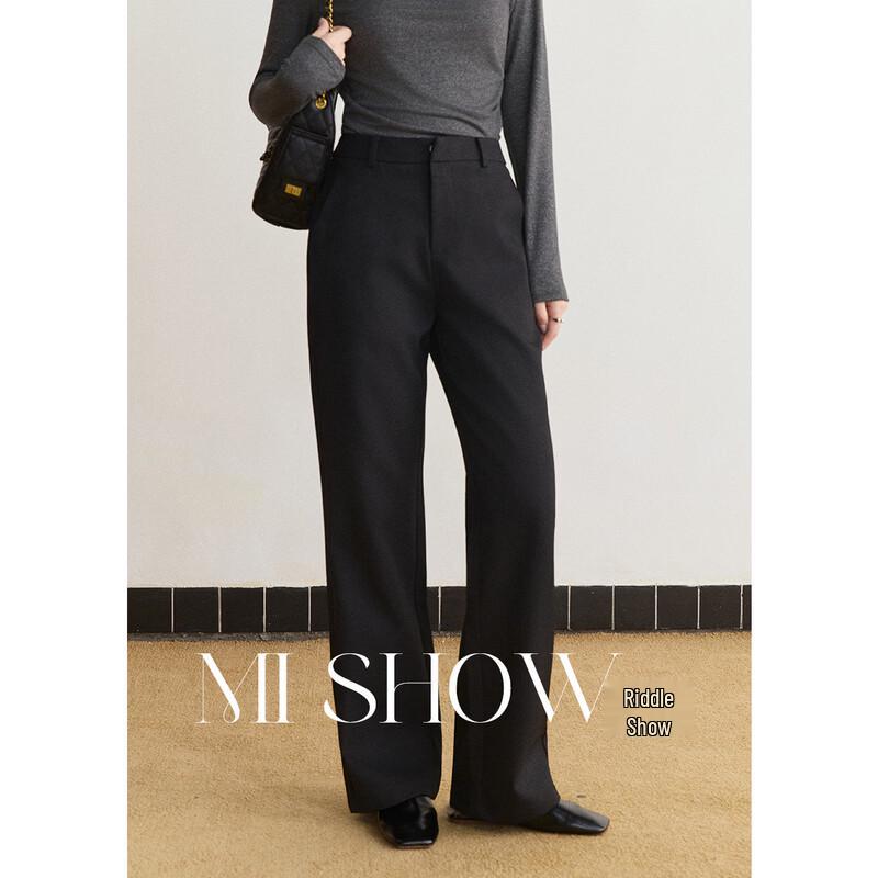 Mishow High-Waisted Slim-Fit Straight Leg Dress Trousers