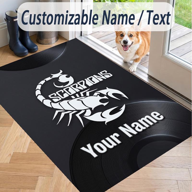 Custom Text Printed Rug Scorpions Non Slip Floor Carpet For Home Room Decor