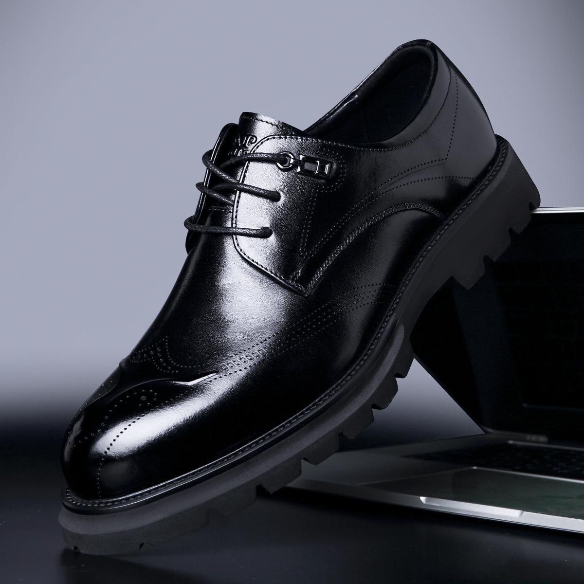 

Autumn new men s leather shoes business dress block leather men s shoes British style high-end wedding derby shoes 43