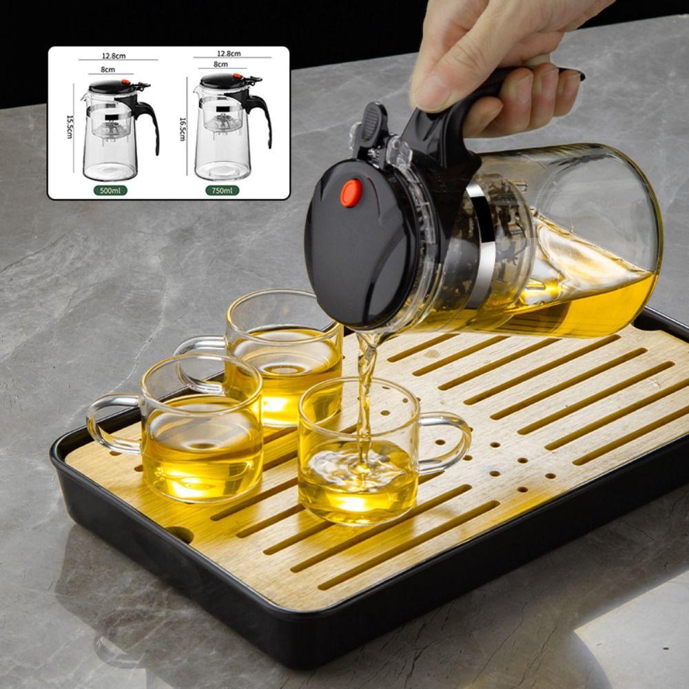With ABS Handle Glass Teapot Heat-resistant Filter Tea Cup Durable Separation Bubble Teapot