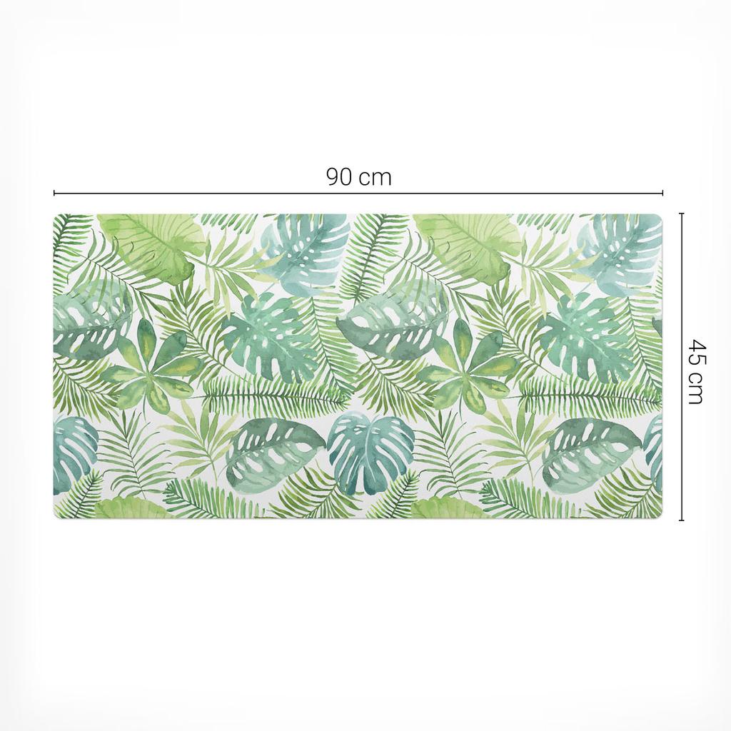 Non-slip Desk Mat for Office Tropical Leaves 90X45 Cm