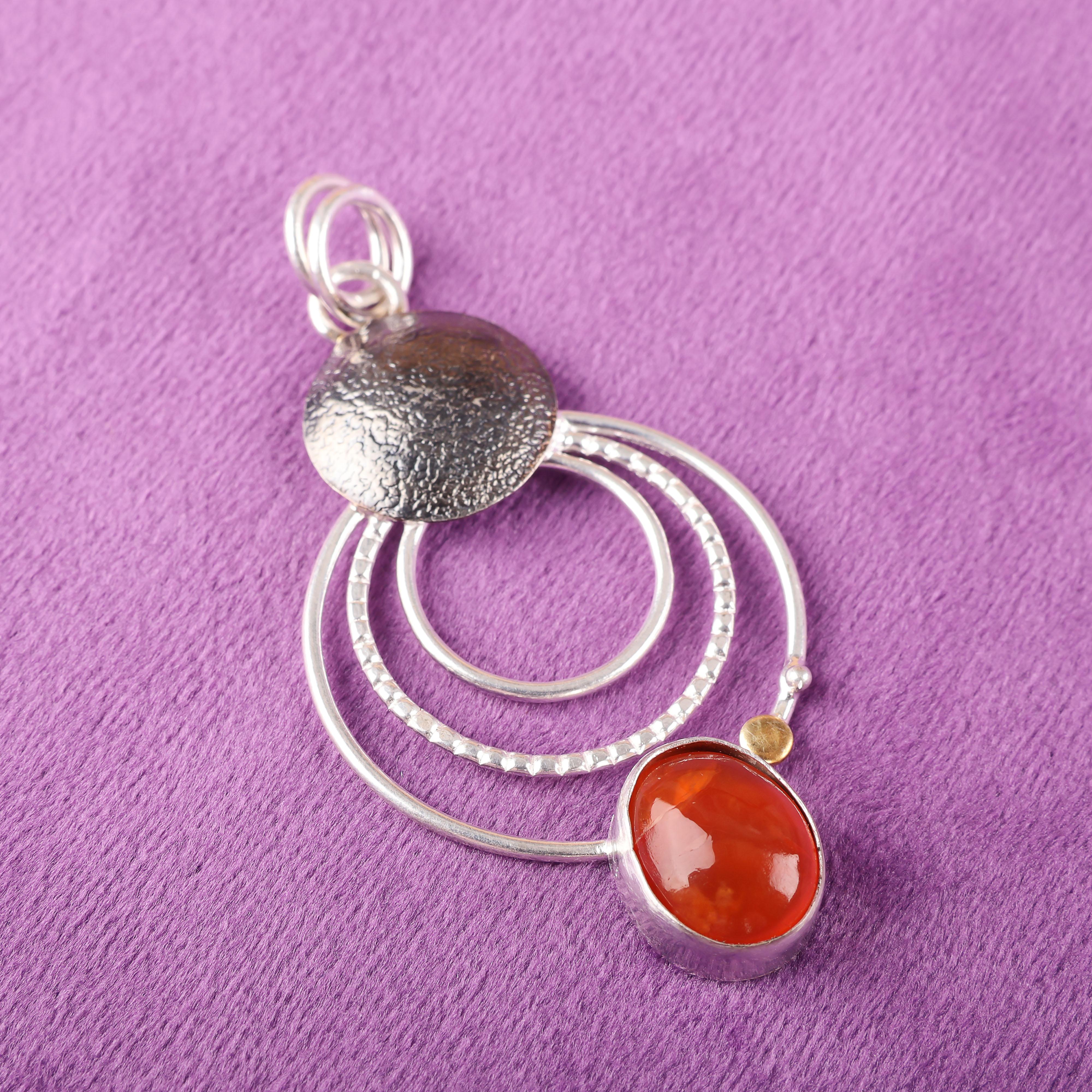 

Подвеска с сердоликом, Подвеска из стерлингового серебра 925 пробы, Украшения ручной работы в стиле бохо, Подарок на день рождения и годовщину для нее 2.32 inches оранжевый