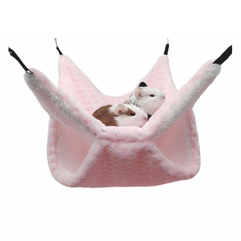 Warm Plush Hamster Hammock Small Animal Double-layer Thicken Sleeping Bag Nest Pets Rat Squirrel Hanging Cage House