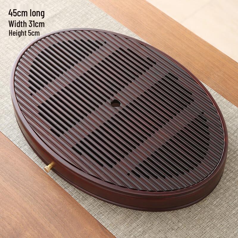 Large Bamboo Oval Tea Tray with Drainage