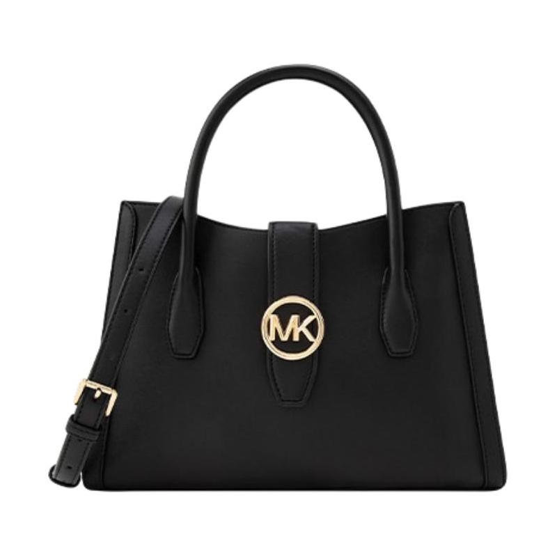 MICHAEL KORS Gabby Letter Metal Logo Artificial Leather Shoulder Crossbody Handbag Medium Women s Black чёрный