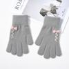 Solid Color Cute Warm Gloves Nylon  Gloves Harajuku Knitted Mittens  Outdoor