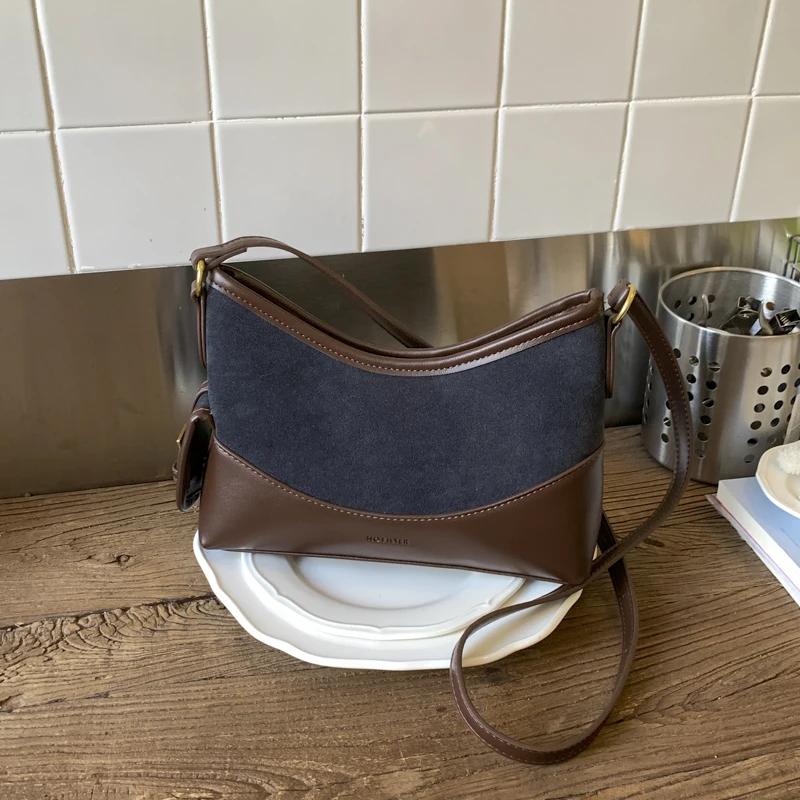 Light Luxury PU & Faux Suede Hobos Shoulder Bags for Women 2026 High Quality Matching Fashiable Popularity Crossbody Bags
