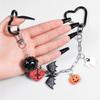 Aesthetic Keychain Charms,Bag Charm Pendant Car Keychains Pumpkin Ghosty Skull Keychain Hanging Ornament for Womens