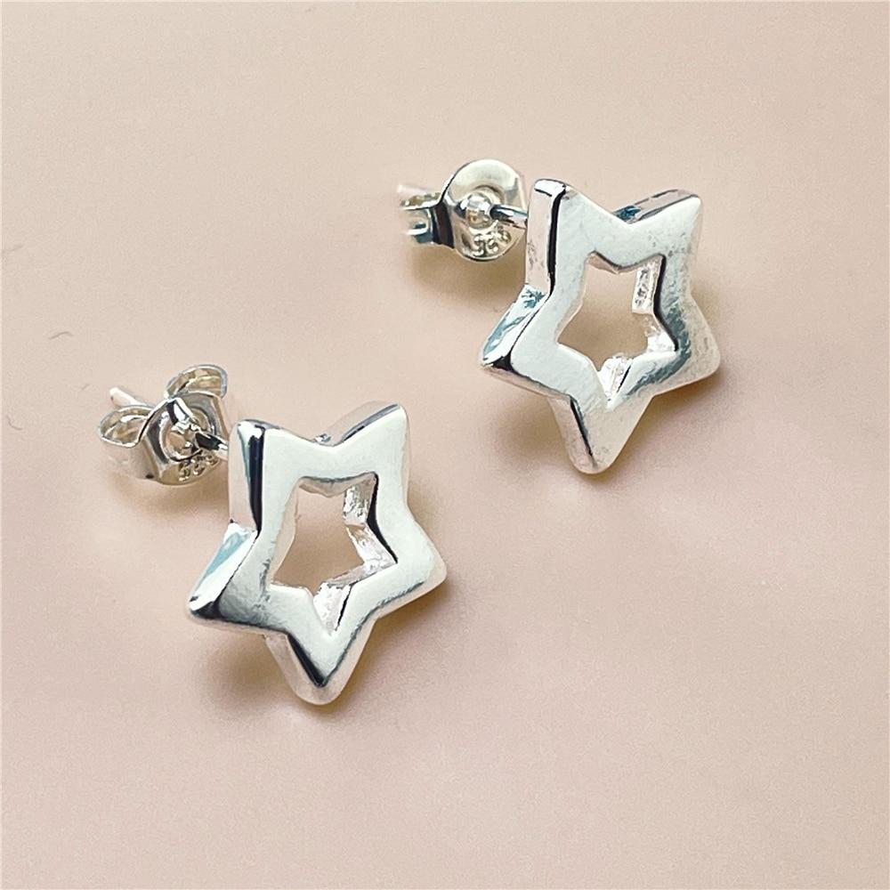 

Серьги из стерлингового серебра 925 пробы, серьги с пятиконечной звездой для женщин, очаровательные ювелирные изделия, подарки