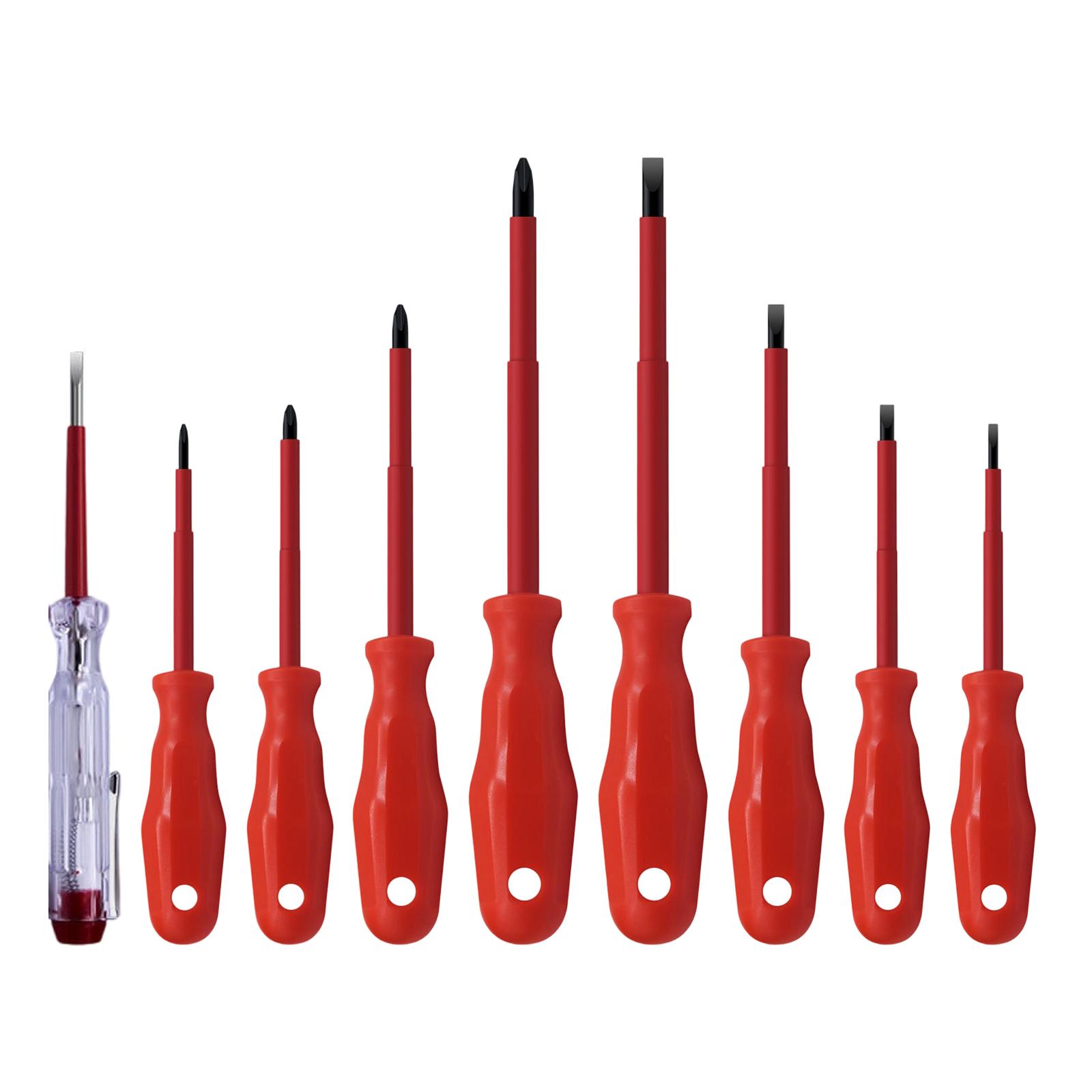 

Professional 9pc Insulated Screwdriver Kit with Magnetic Slotted Bit for Electricians and DIY Home Improvement 1