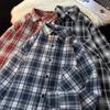 SWAMP AREA Men's Retro Plaid Long Sleeve Shirt Jacket