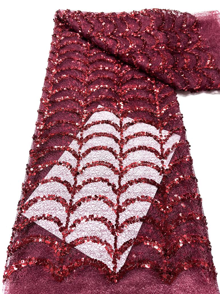 Luxury African Sequins Lace Fabric 2026 High Quality Sequins Lace Embroidery Mesh Fabric Nigeria For Women Wedding Party Dresses