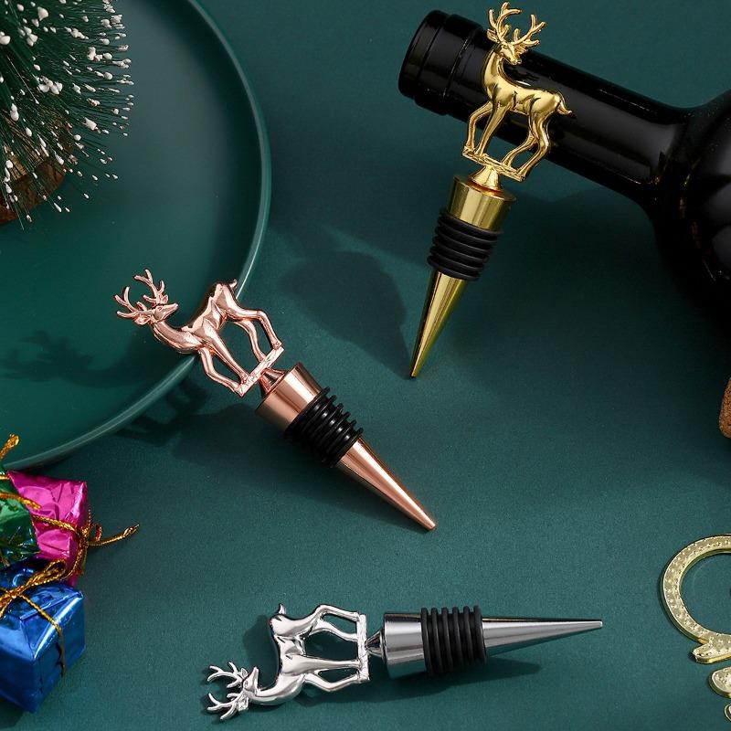 Vánoční jelen Zátka na červené víno Potravinářská Zátka na láhev pro uchování červeného vína z hroznů Vánoční svátek