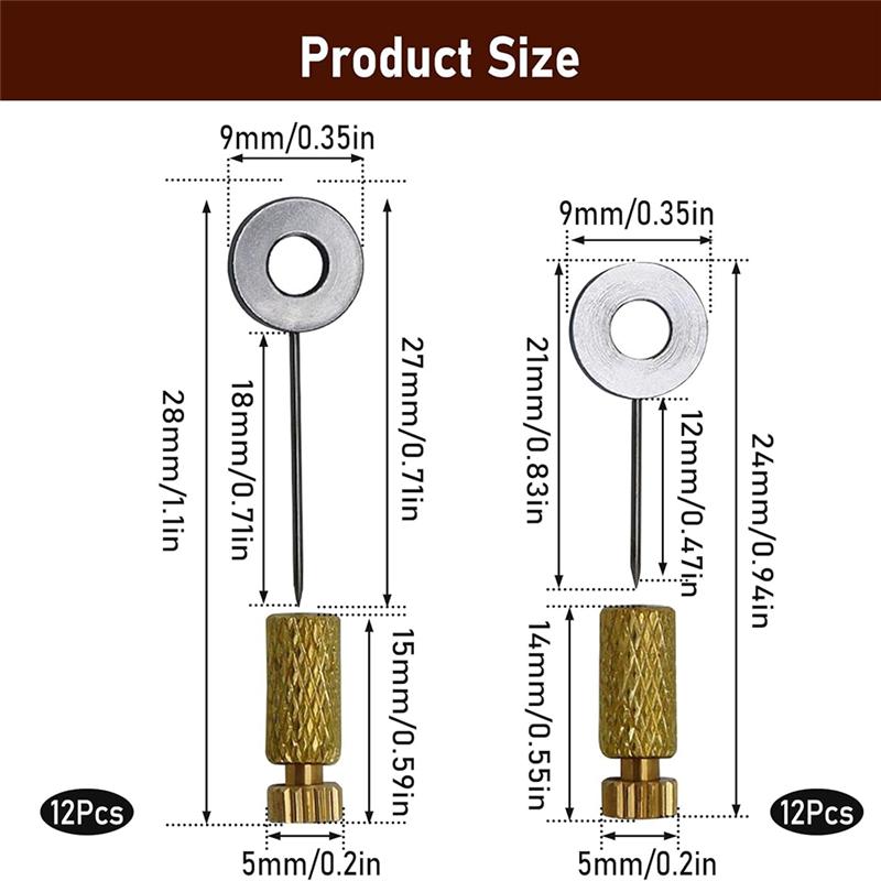 AEE2-24PCS Leather Suture Positioning Needle, Handmade DIY Leather Positioning Pins Leather Located Needles Tools