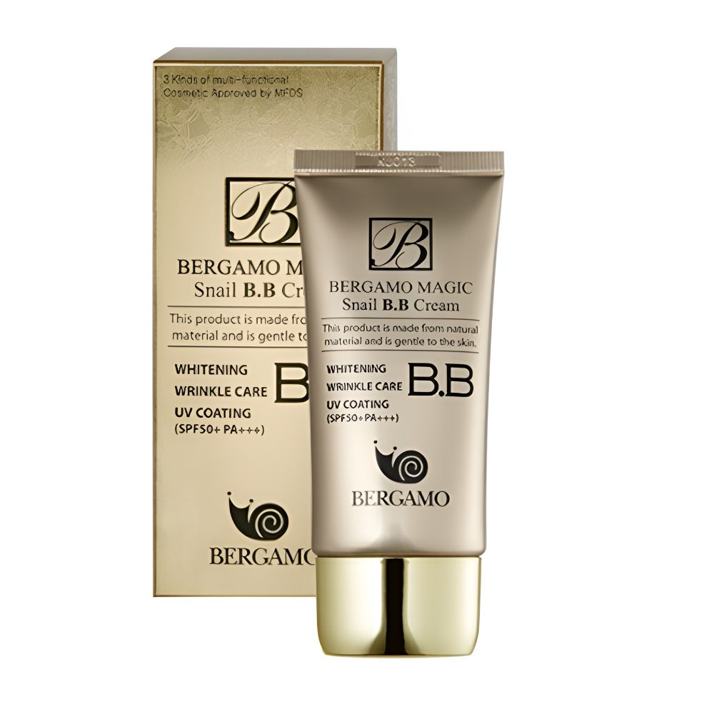 Bergamo Magic Snail BB Cream SPF50+ PA+++ Hydrating Coverage Skin Tone Corrector 50ml