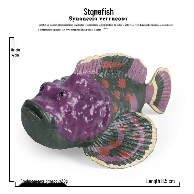 Children s Marine Life Cognitive Toy: Stonefish, Lionfish, Tigerfish & Boxfish Models