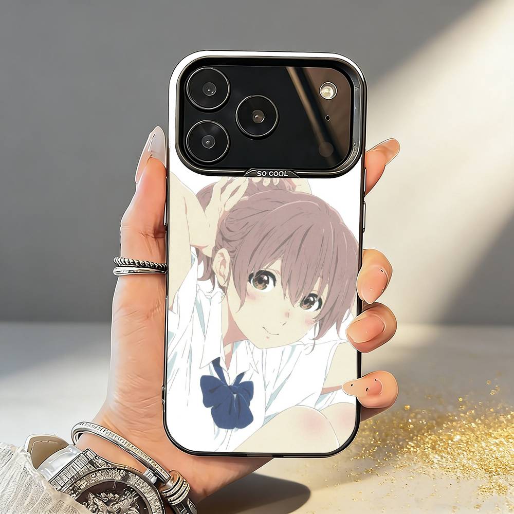 A Silent Voice - Shoko Nishimiya - Anime Movie Phone Case For iPhone17,16,15,14,13,12,11,Pro,MAX Gray Matte Silicone Black Cover