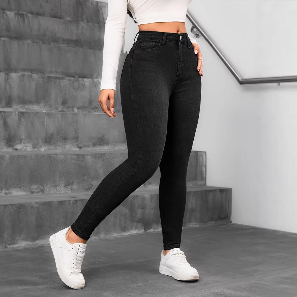 Women’s Skinny Jeans: High-stretch, high-waisted, tummy-slimming black jeans S чёрный