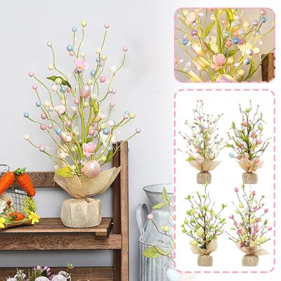 Easter Decorations LED Luminous Easter Egg Decoration Tree Scene Desktop Ornaments