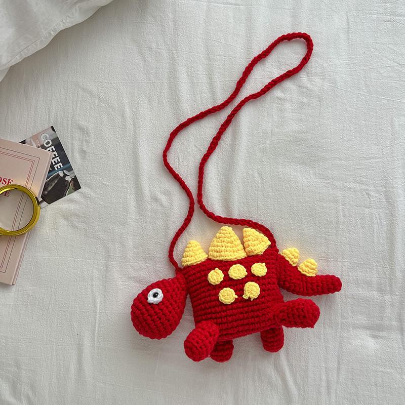 

Dinosaur Cute Mini Cartoon Coin Purse Woven Bag For Boys And Girls Daily Use