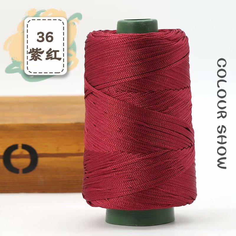 1Pcs 220gSilky Cotton Linen Thread, Hollow Shiny Silk Thread, Flat Ribbon Thread, Bucket Yarn, Hook Hat, Slippers DIY