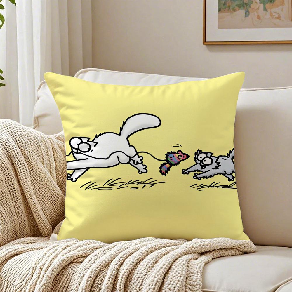 Cute Funny Art SSimons Cat Cushion Cover Pillowcase Antidustmite living Room Sofa Decor Cushion Room