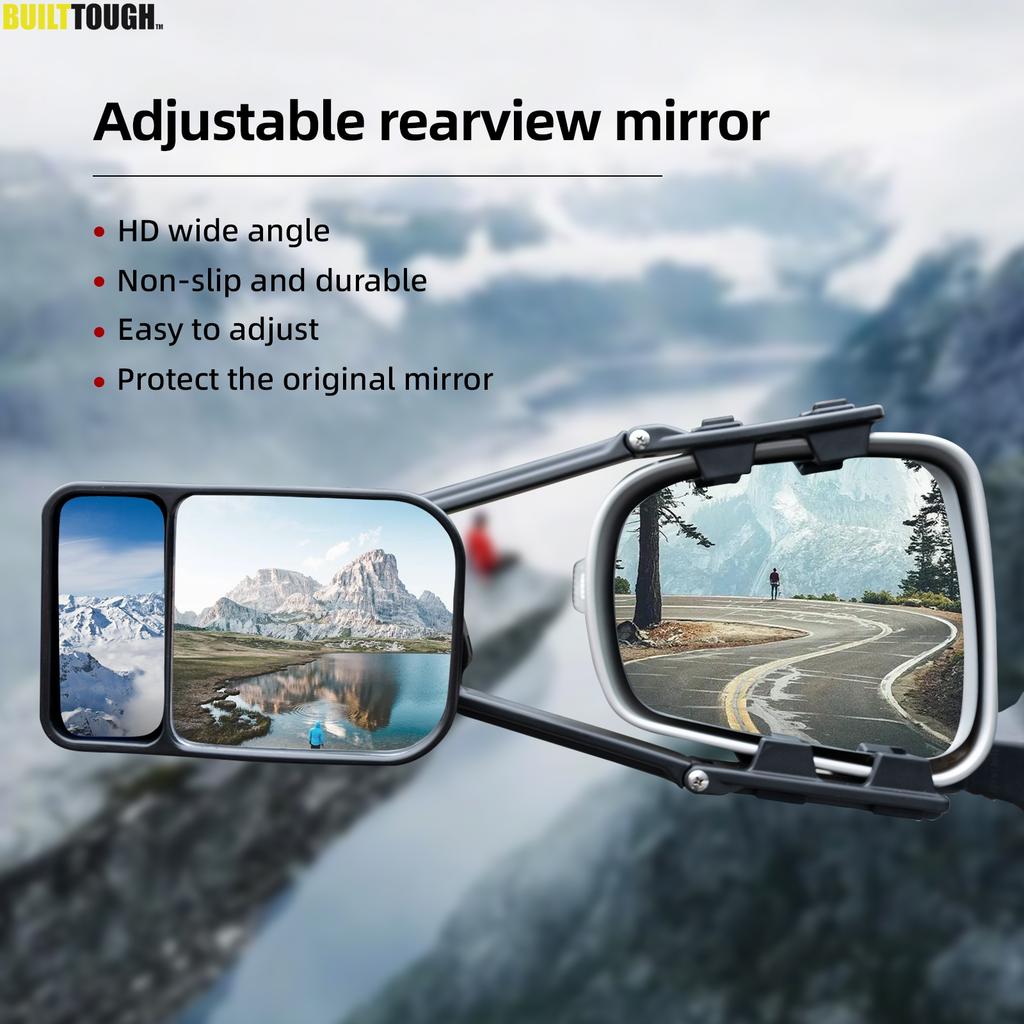 Car Extension Rear View Mirror Trailer Towing Mirror Clip-on Adjustable Towing Truck SUV Extension Dual Side View Wing Mirror