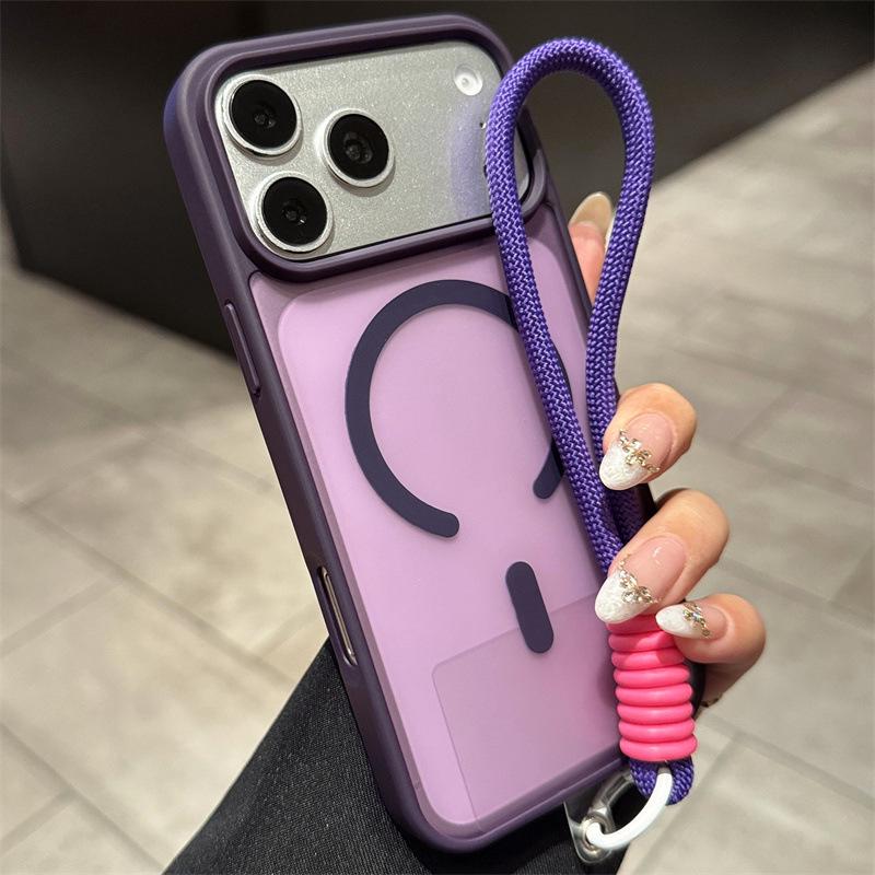 Frosted Magnetic iPhone 17 Pro Case with Lanyard, Compatible with iPhone 11/12/16/17