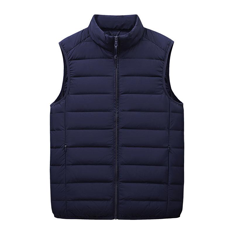 Men's autumn and winter light down jacket warm seamless vest white duck down stand-up collar down vest jacket men
