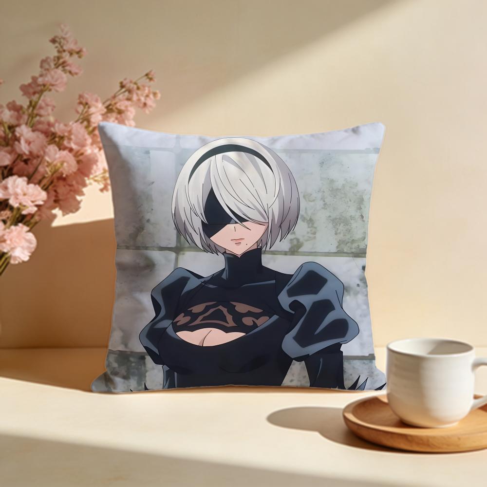 Fashion NNieRAutomataing Cushion Cover Stylish Washable Pillow Cover Ideal for Couch Bedroom Car Decoration