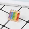 Colorful Mini Adorable Pencil Alloy Brooch Geometric Style Fun Badge Personalization For