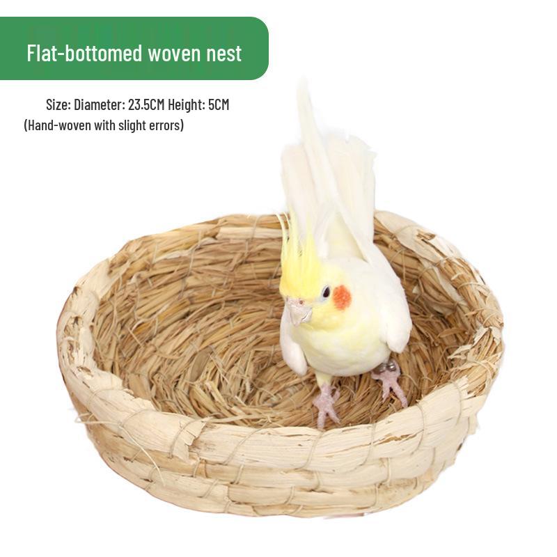 Cockatiel Egg-Laying Nest: Handwoven Tiger Grass Insulated Bird Nest for Warmth and Comfort