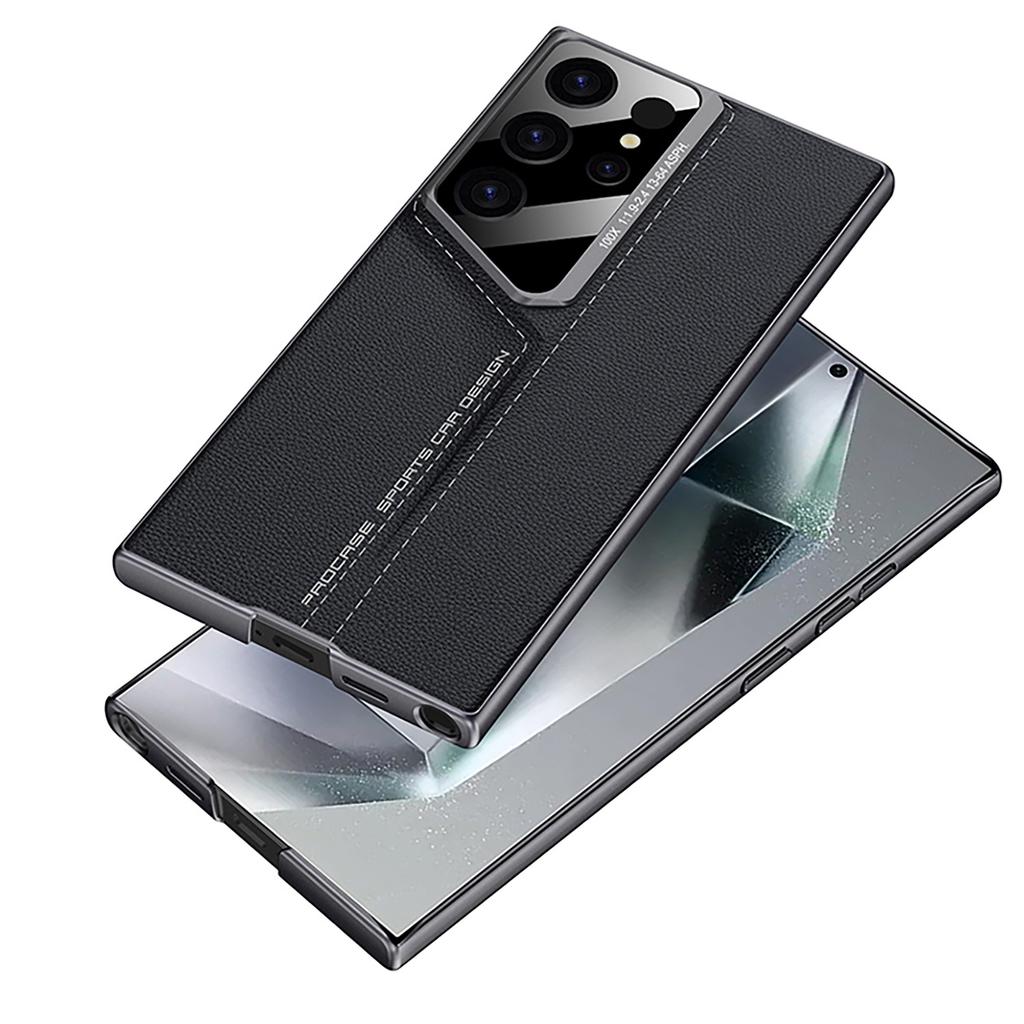 Pasuje do Samsung S24u Porsche Etui na Telefon Komórkowy S23ultra Etui Ochronne Blade Ultra Cienkie Gładka Skóra Proste Pokrowiec