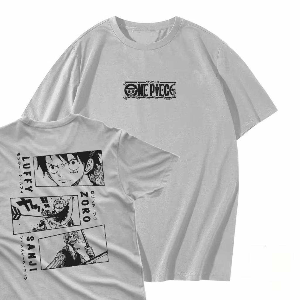 Japanese Anime ONE PIECE Summer Tshirt Casual Sports Fitness Comfortable Cotton Short Sleeves for Unisex and Women