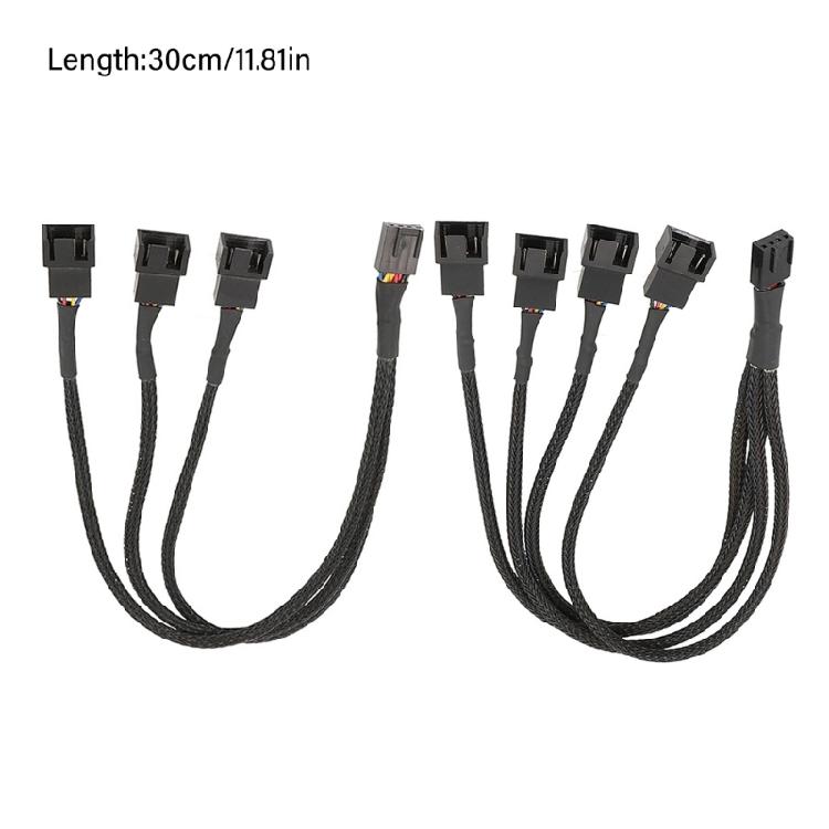 3/4 Way 4 Pin PWM Fan Splitter Cable PWM Fan Extension Cable for Computer Case 4Pin Fan Cable PC Fan Extension Cable
