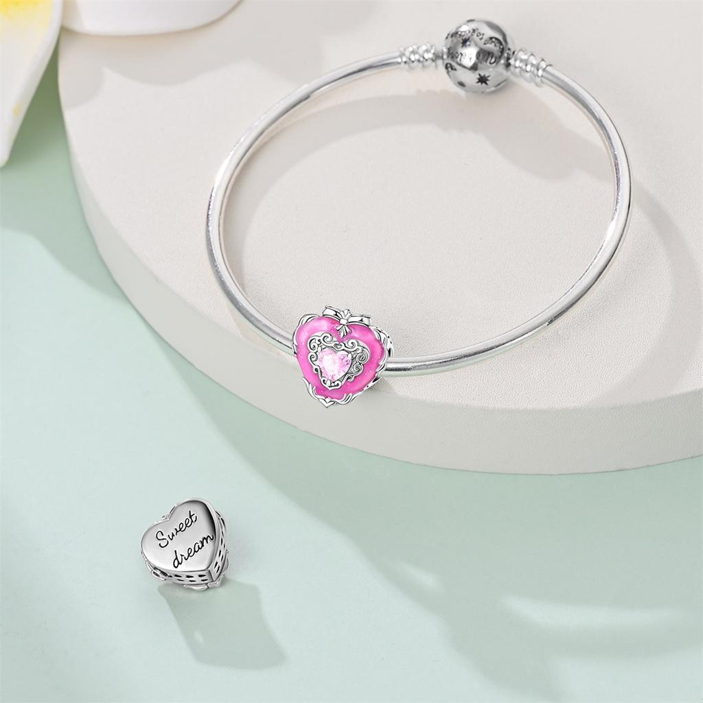 Authentic Charm Bead Charms Copper Vintage Heart Bead Charms Compatible With Bracelets Women Jewellery Making Diy Gift