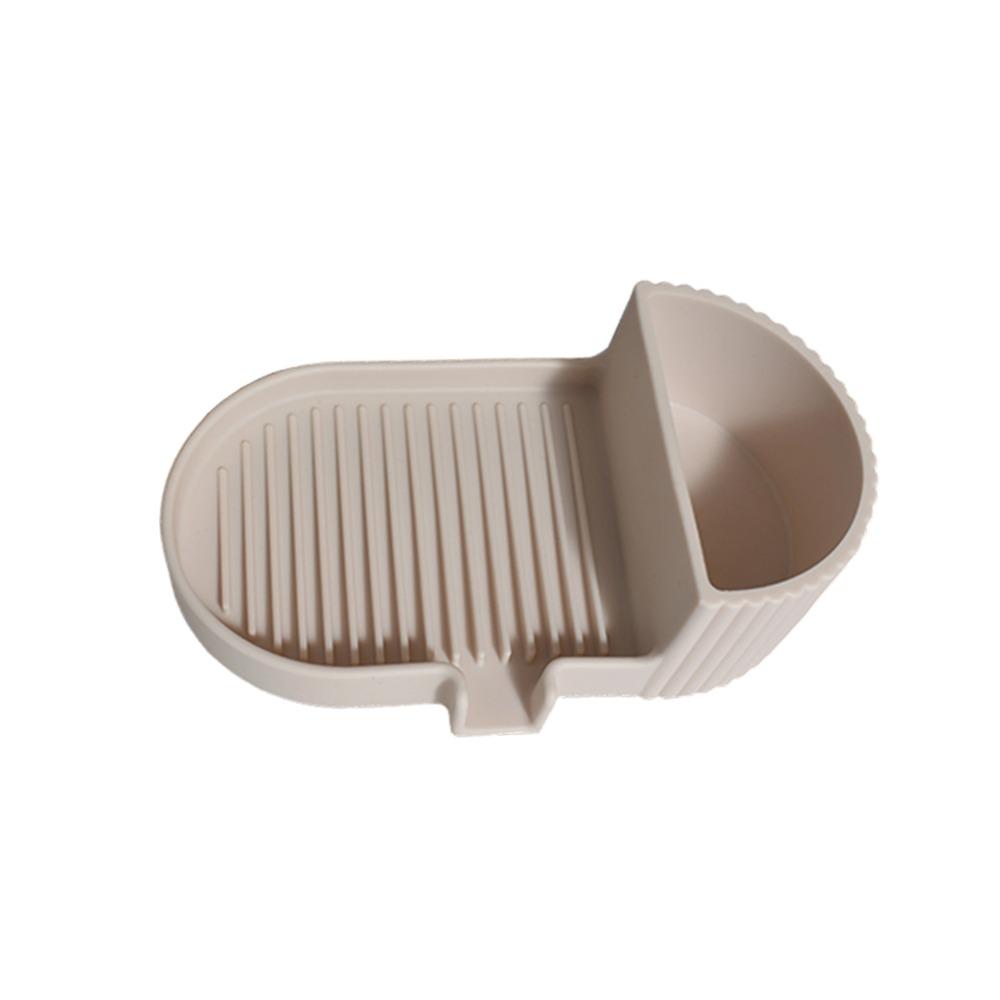 Portable Silicone Soap Dish Inclined Drain 2 In 1 Sponge Tray Drainable Soap Holder  Sink Area