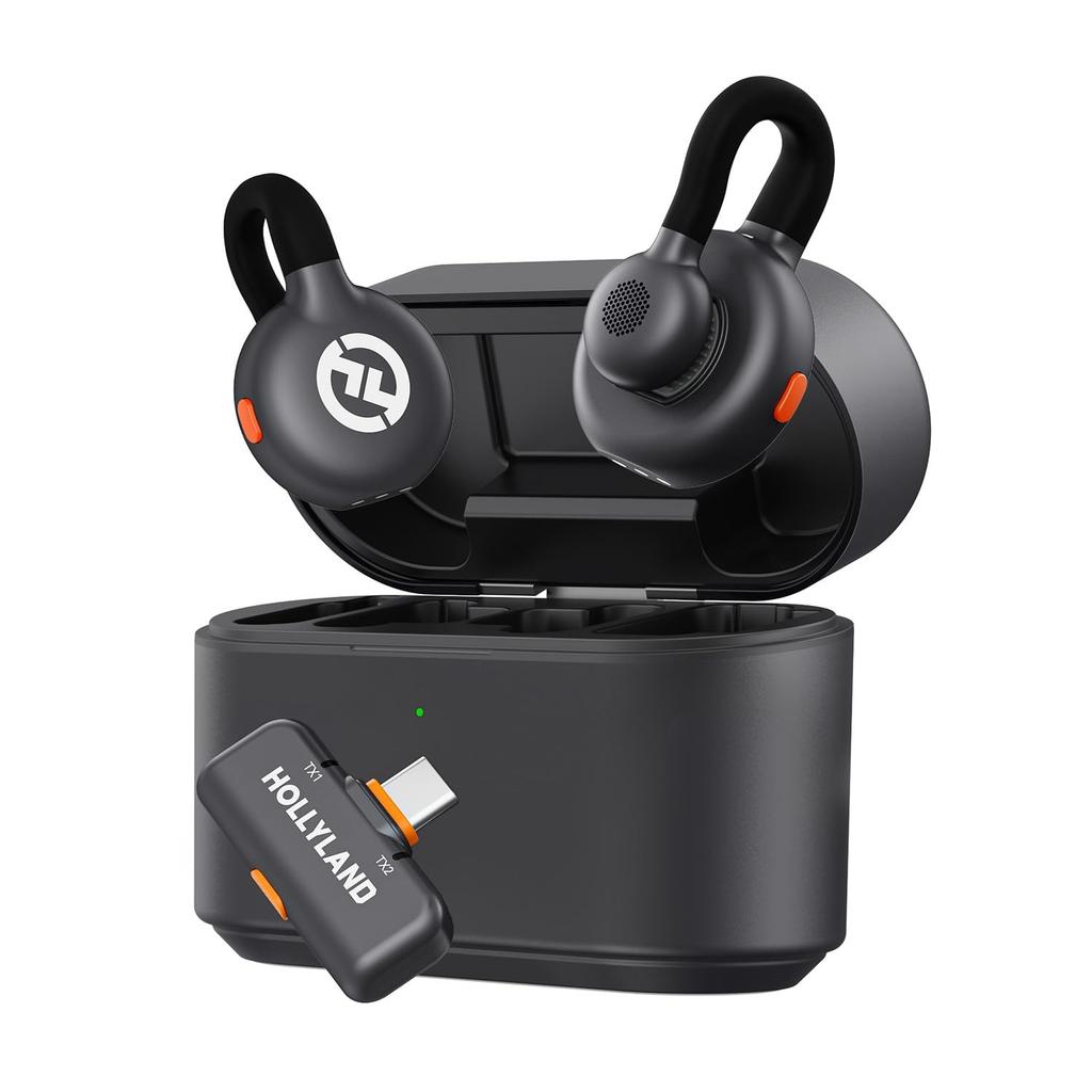 Hollyland Lark M2S USB Version DGP Gold Award Wireless Titanium Wireless Lavalier Noise Battery Life for and for and PC Type-C [2025 Winner] (USB-C