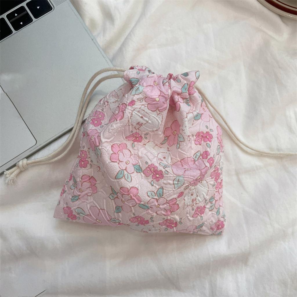 Niedlicher Cartoon Kordelzugbeutel Aufbewahrungsbeutel Kompakte Kosmetiktasche Make-up Organizer für Pinsel Schlüssel Reise-Essential