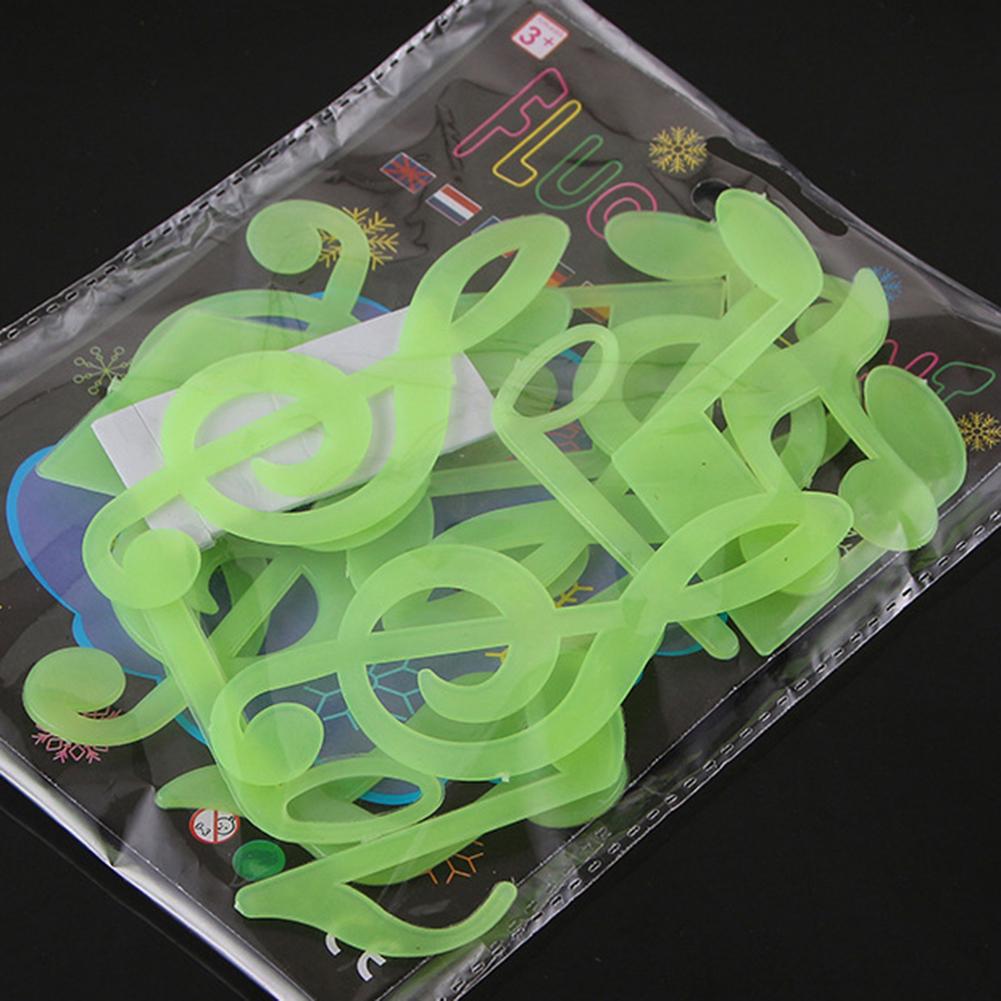 Musical Christmas Note Glow 15pcs In The Dark Wall Sticker