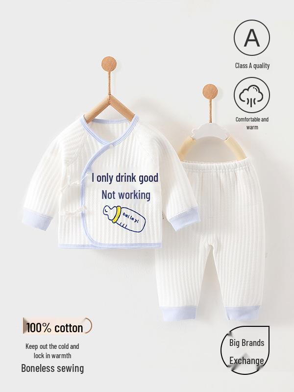 Newborn Quilted Cotton Winter Set: Boneless Two-Piece Outfit for Autumn and Winter