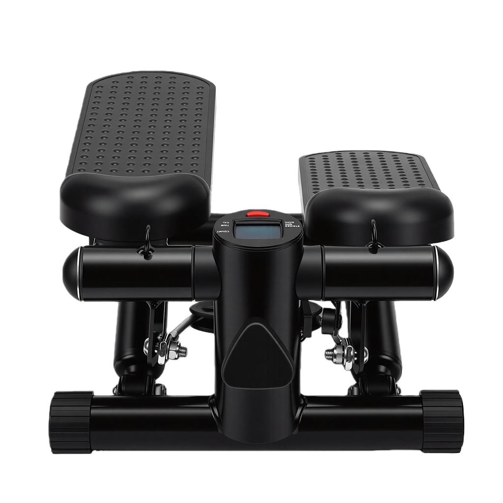 Hydraulic Fitness Stepper Quiet Three Level Adjustment Stair Step Workout Machine with Bands LED Screen for Home