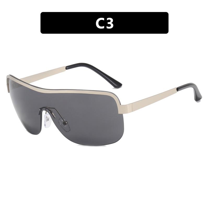 One-Piece Sunglasses Y2K Sunglasses Half-Frame Street Sunglasses Personality
