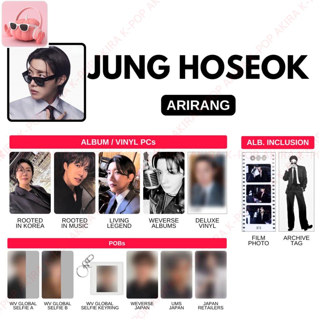 PRE-ORDER "J-HOPE" BTS The 5th Album ARIRANG ALBUM PHOTOCARD JAPAN POB STORE BENEFITS OFFICIAL