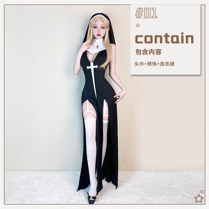 Halloween Adult Costume Sexy Nun Costume Mardi Gras Costume Cosplay