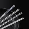4 páry jídelních hůlek Antikorozní Antiopaření Nerezová ocel Praktické kovové jídelní nádobí pro domácnost