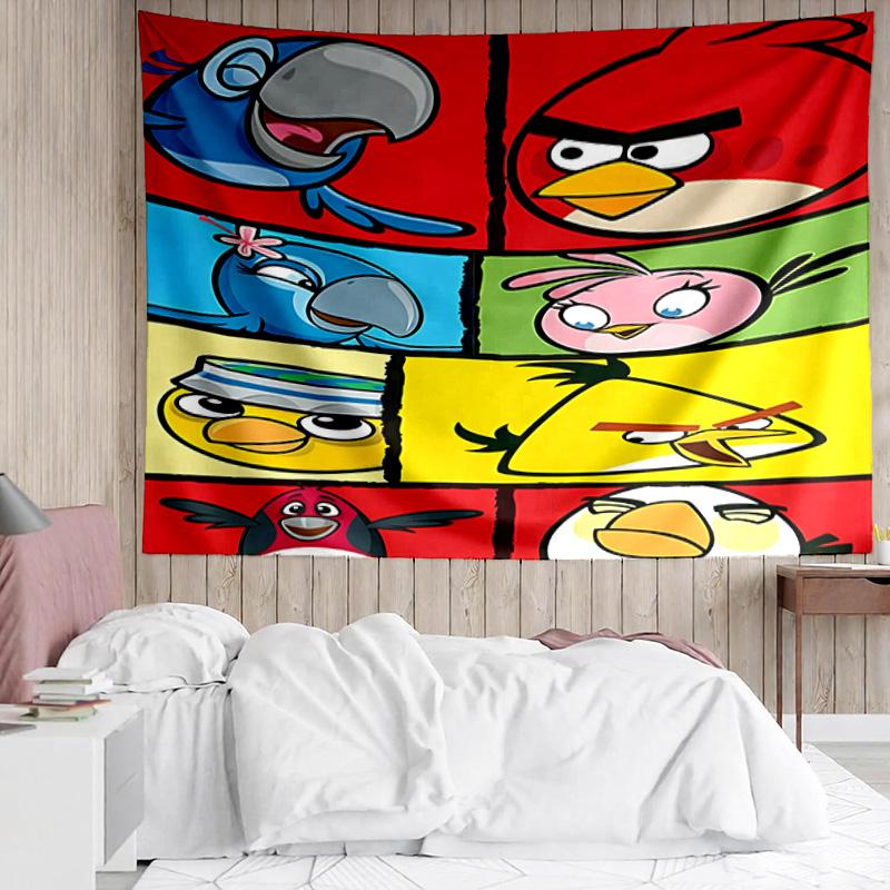 1PC Red Birds Characters Collage K-pop music group Tapestry Accessories for Bedroom,Livingroom, dormitory Room Wall Decor Fan Birthday Gifts
