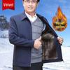 Velvet-Lined Thick Jacket for Men (Ages 60-70) - Warm Autumn/Winter Outerwear