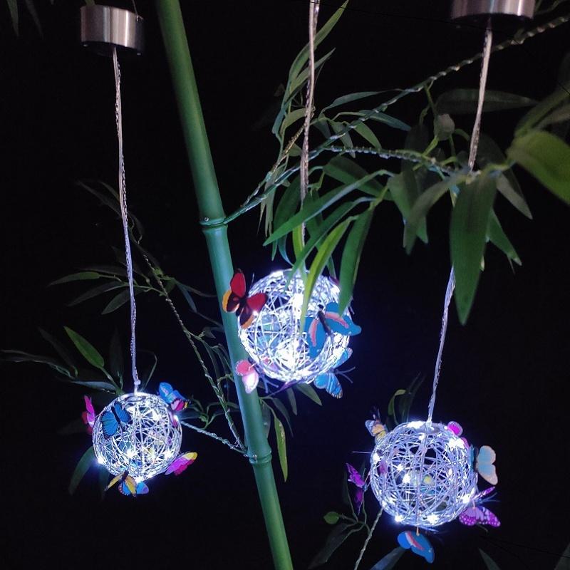 1pc Solar Wind Chimes Color Changing Outdoor Solar Butterfly Lights Waterproof Wind Chimes Solar Powered Light Garden Nightlight