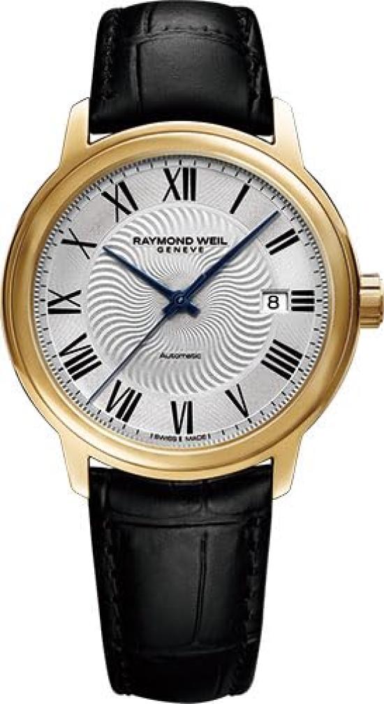 

Watch MAESTRO Silver Dial Stainless Steel Sapphire Glass Mechanical 50M Water Resistant Switzerland Black [Raymond Will] 39.5MM 2237-PC-00659 Men s срібний